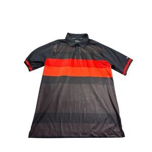 Nike Golf Tour Performance Polo Shirt Mens M Striped Custom Embroidered Sleeve
